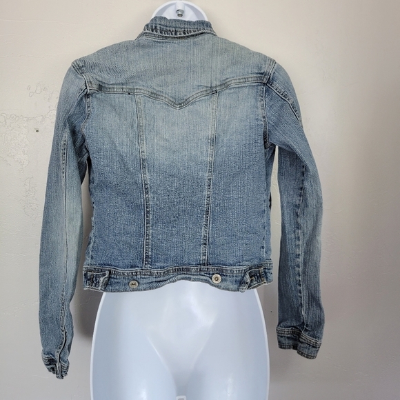 Angels Small Light Wash Denim Jean Jacket Button Up - Picture 6 of 8